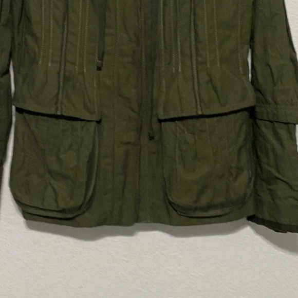 Elie Tahari Utility Army Green Gorpcore Hooded Grunge Streetwear Jacket Size M - Picture 5 of 11